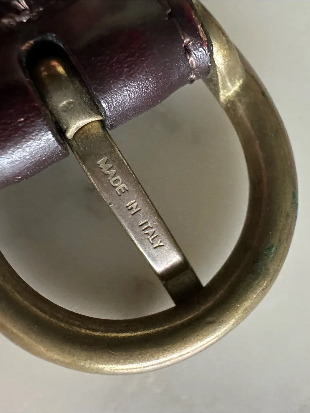 Jos A Bank Men's Belt Genuine Brown Leather W/Gold Buckle Handcrafted in Italy